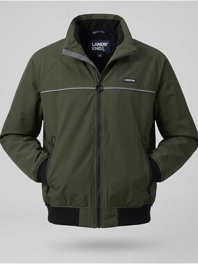 Lands' End Men's Olive Windbreaker Jacket